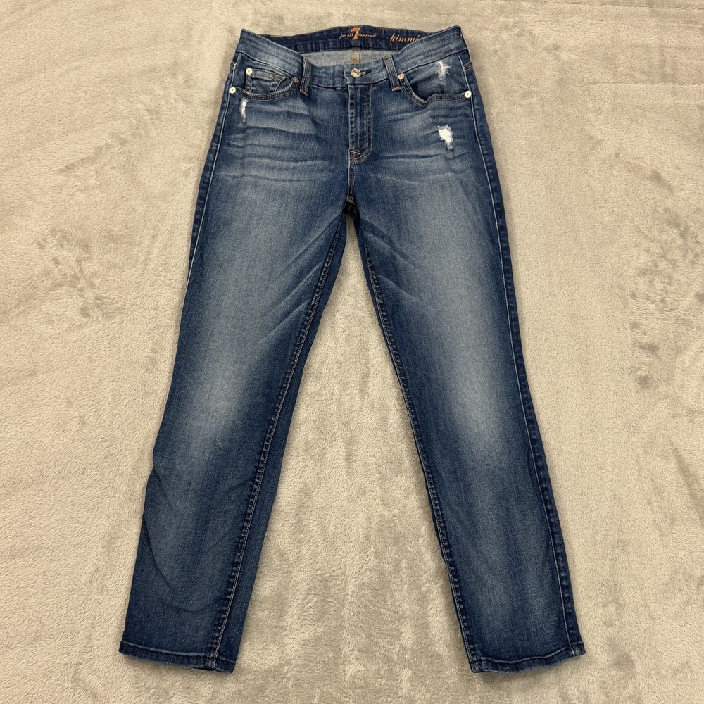 7 For All‎ Mankind Jeans Womens 27 Kimmie Crop Capri USA Medium Slim Straight